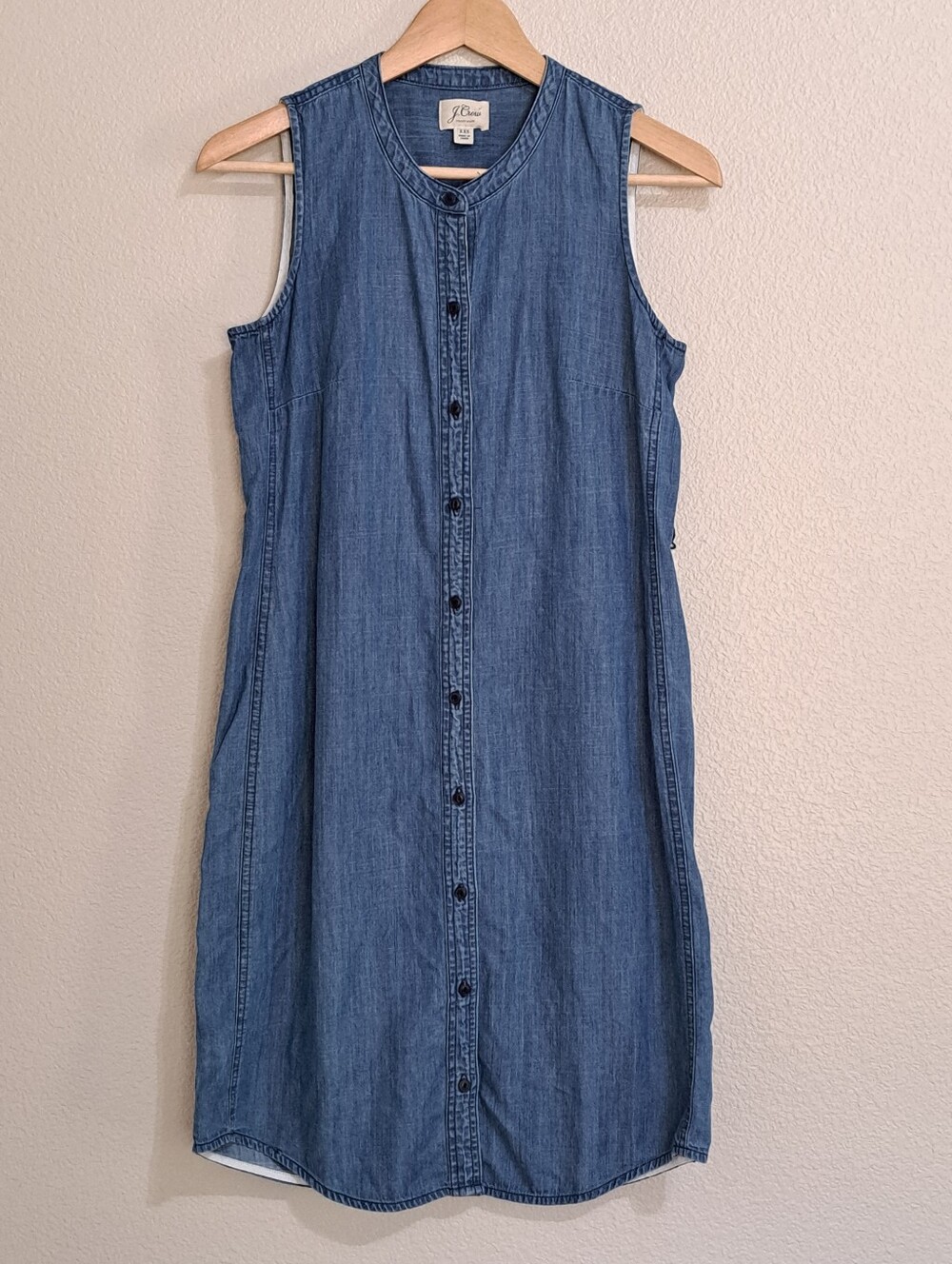 J. Crew Sleeveless Denim Button Up Dress XXS